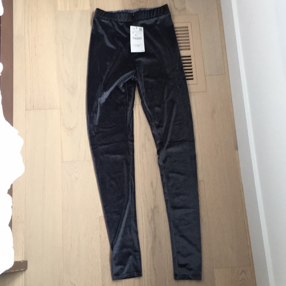 Velvet blue tinted leggings